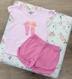Luigi Kids Light Pink Ballet Slipper Short Set