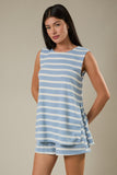 Fog Stripe Tunic Short Set