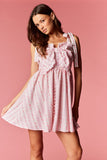 Pink Floral Stripe Bow Dress