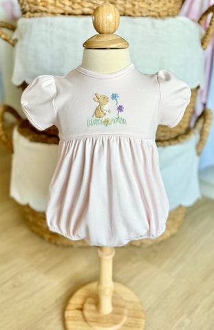 Squiggles by Charlie Pale Pink Bunny in Blooms Bubble