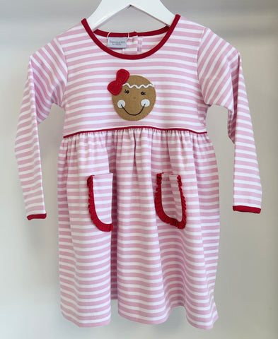 Squiggles by Charlie Pink Stripe Gingerbead Dress