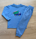 Luigi Kids Chambray Dump Truck Sweatshirt Set