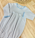 Squiggles by Charlie Blue/Tan Stripe Long Sleeve Bubble
