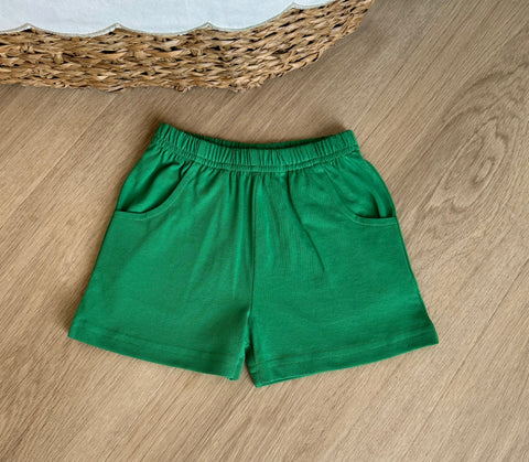 Luigi Kids Green Pocket Shorts