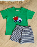 Luigi Kids Green Dump Truck Short Set
