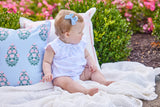 Little English Blue Bow Bouquet Smocked Bishop Bubble