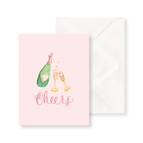 Simply Jessica Marie Champagne Cheers Watercolor Greeting Card