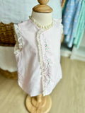 Baby Sen Pink Floral Embroidered Diaper Set