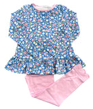 James & Lottie Knit Fall Floral Peggy Peplum Set