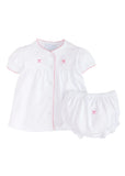 Little English Bow Pinpoint Knit Layette Set