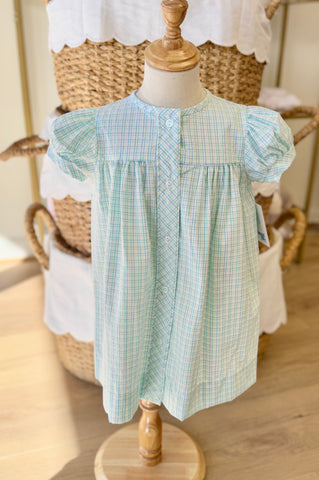 Anvy Kids Blue Pastel Plaid Clara Dress