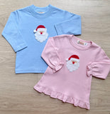 Luigi Kids Light Pink Santa Long Sleeve Top