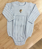Squiggles by Charlie Blue Stripe Baseball Long Sleeve Bubble