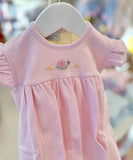 Squiggles by Charlie Pink Mini Stripe/Yellow Snail Apron Bubble