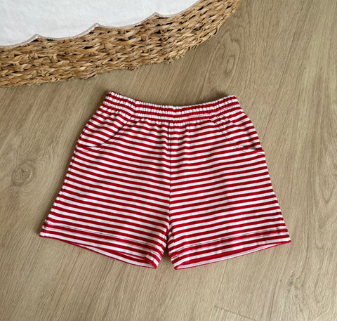 Luigi Kids Red Stripe Pocket Shorts