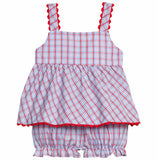 Little English Patriotic Plaid Evie Bloomer Set