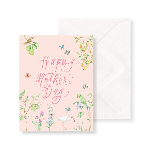 Simply Jessica Marie Pink Chinoiserie Happy Mother's Day Watercolor Greeting Card