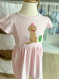 Luigi Kids Light Pink Puppy Friend Beach Dress