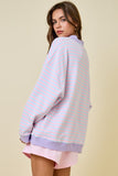 Cotton Candy Stripe Mockneck Lounge Sweatshirt