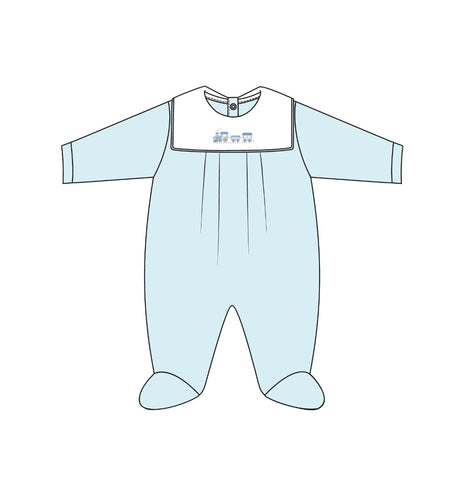 Baby Club Chic Train Bib Footie