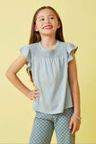 Hayden Girl Blue Smocked Top