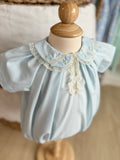 Baby Sen Light Blue Lace Embroidered Bubble