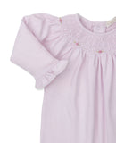 Kissy Kissy Premier Pink Bishop Smocked Footie