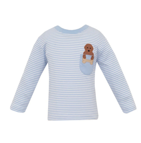 Claire & Charlie Knit Blue Stripe Lab Tee