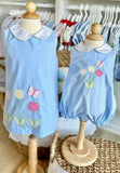 Zuccini Kids Blue Garden of Tulips Louisa Dress