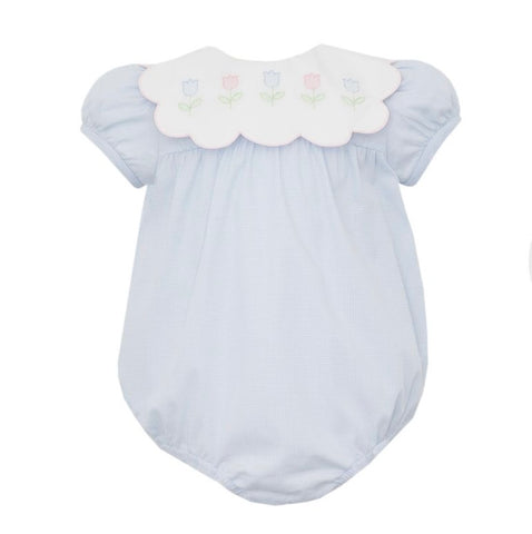 Anavini Blue Mini Gingham Tulip Bubble