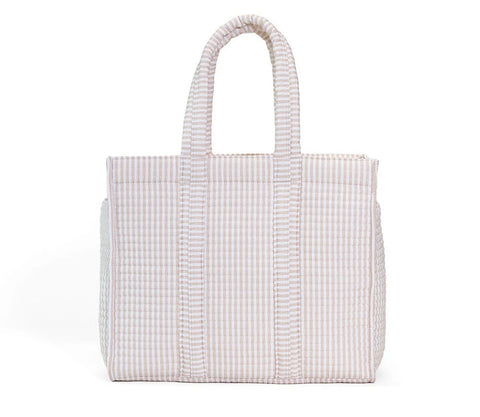 TRVL Design Quilted Go Go Tote- Sand Pimlico Stripe