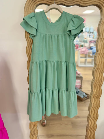 Sage Tiered Knit Dress