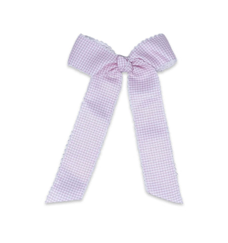 Lullaby Set Pink Mini Gingham Long Tail Bow