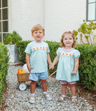 Trotter Street Pumpkin Ribbon Girls Bloomer Set