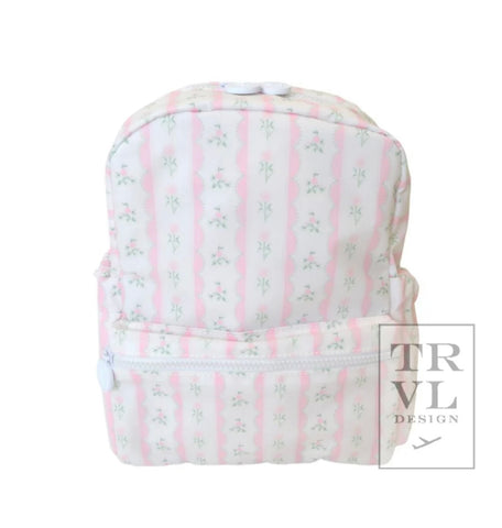 TRVL Pink Ribbon Floral Mini Backpacker