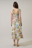 Garden Floral Tie Strap Midi Dress