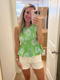 Celery Peplum Top