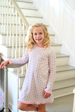 James & Lottie Knit Pink Gingham Christmas Tree Lounge Dress