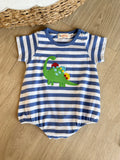 Luigi Kids Dark Chambray Stripe Dino & Cars Bubble