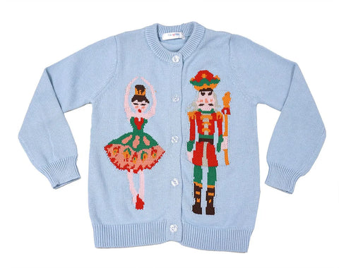 Lulu Bebe Blue Nutcracker Knit Sweater