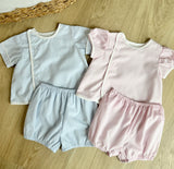 Baby Sen Pink Check Baylor Diaper Set