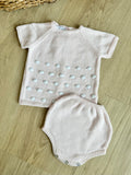 Mi Lucero Pink Dotted Diaper Set