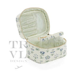 TRVL Provence Train Luxe Cosmetic Bag w/ Green Pinstripe Liner