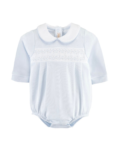 Baby Club Chic Blue Smocked Bubble