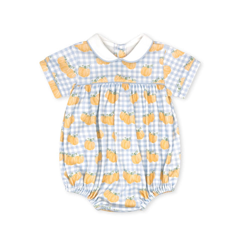 Lullaby Set Blue Gingham Little Pumpkin Pima Bubble