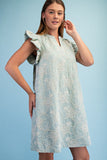 Light Blue Embroidered Dress
