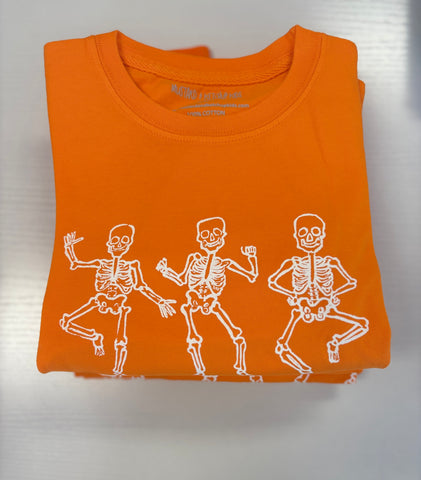 Mustard & Ketchup Kids Orange Skeleton Trio Long Sleeve Tee