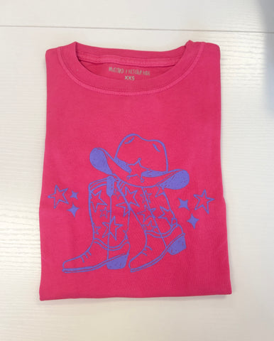 Mustard & Ketchup Kids Pink Cowgirl Long Sleeve Tee