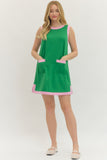 Pink & Green Athleisure Pocket Dress