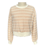 Pleat Collection Almond Stripe Natalie Top